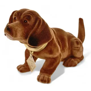Rakso Oskar Schneider GmbH & Co. KG Original Rakso Wackeldackel klein 19 cm Wackelhund Auto Deko Kultfigur seit 1965 - Handgefertigt in Deutschland - braun - Accessoire für Auto und Zuhause