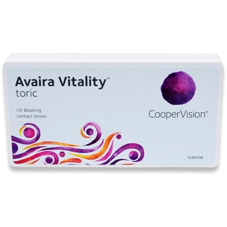 CooperVision Avaira Vitality Toric (3er Packung) Monatslinsen -2.75 dpt, Zyl. -1.75 Achse 110 / BC 8.5 mit UV-Schutz