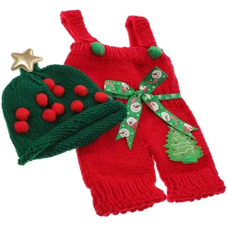 UKCOCO Neugeborenen Dusche Baby Fotografie Requisiten Gestrickte Weihnachten Outfit Set Für Baby Mädchen Jungen