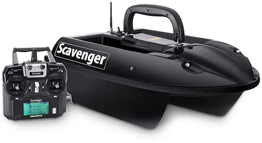 BearCreeks Scavenger Futterboot – Hochmodernes Modell mit optionalem GPS-Autopilot und Sonar-Fischfinder - Schwarz - Kein GPS-Autopilot
