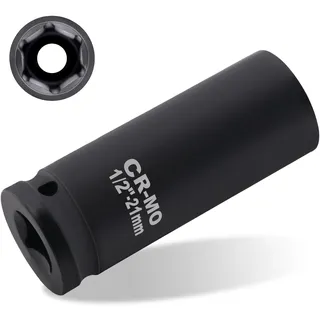 BEASAFY 21 nuss 1/2 zoll Radwechsel Schlagschrauber Nüsse, CR-MO Kraft Stecknuss, 1/2-inch Drive 6 Point Schlagschrauber Zubehör, Schlagschraubereinsatz Satz 1/2 zoll für Alufelgen Radwechsel