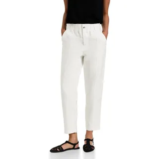 STREET ONE Damen A379203 Paperbag Hose im Casual Fit, Off White, 40 - 40