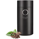 Adler AD 4446bs Elektrische Kaffeemühle Schwarz-Silber aus Edelstahl 150 W Gewürzmühle Chillimühle