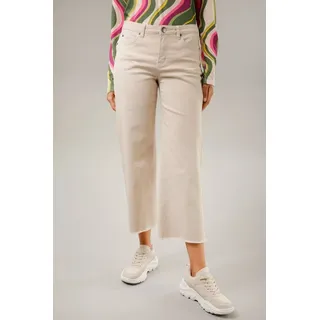 Aniston CASUAL 7/8-Jeans mit leicht ausgefranstem Beinabschluss beige 40