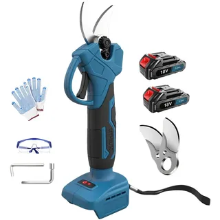 Akku Astschere für Makita 18V 2x 3.0AH Akku, Mit Ersatzklingen, 18V Elektrische Gartenschere,25MM Astschere, Zum Beschneiden von Obstbäumen und Blumen