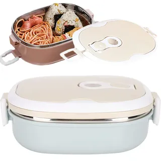 Thermo-Lunchbox, Edelstahl-Lunchbox Tragbarer Lebensmittelbehälter für die Hand Thermo für Arbeitsessen, Picknick, Reisen, Camping(Single layer)