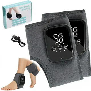 Fussmassagegerät, 3-in-1 Fußmassagegerät für Schmerzlinderung & Durchblutung, Wiederaufladbar Knöchel & Ferse Massage 2er Pack mit Wärme, Anthrazit,Universelle Passform für linken & rechten Fuß