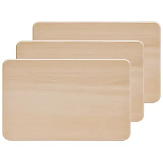Zeller 22004 Vesperbrettchen, 3-er Set, Buche, ca. 22 x 14 x 1 cm, beige, small