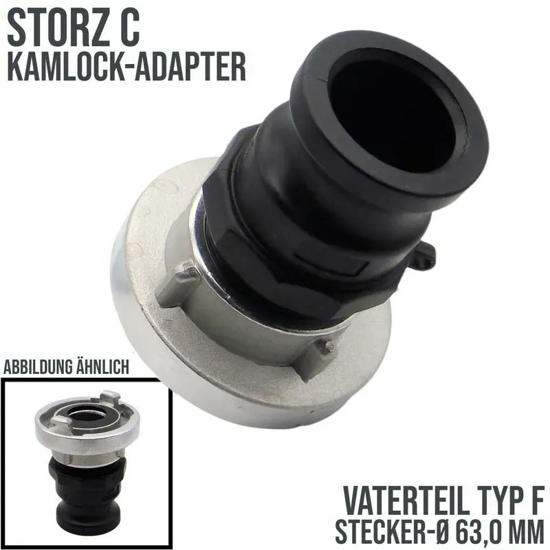 STORZ C DN 52 KA 66 Übergangsstück Adapter -> Kamlock Typ F Vaterteil 63,0 mm PN...