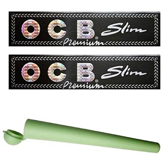 OCB 2 x 32 Premium Slim Zigarettenpapier Long Papers Blättchen +1 x Transporthülle