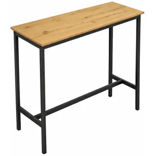 OEM Begryf Bartisch, Schwarz, Holzwerkstoff, Metall 100x40x90 cm, Stehtisch Küchentisch Industrial Stil - Schwarz