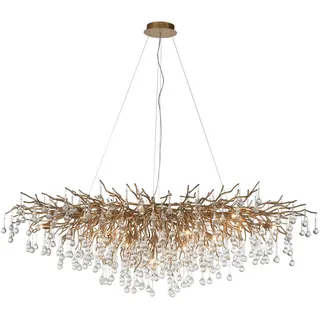 Kronleuchter, Messing Optik, 400 Glasanhänger, elegant, Design