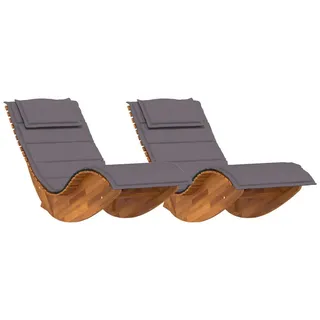 vidaXL Schaukelliegen mit Kissen 2 Stk. Massivholz Akazie