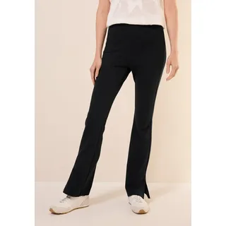 Cecil Bootcut Leggings mit Schlitz - Schwarz