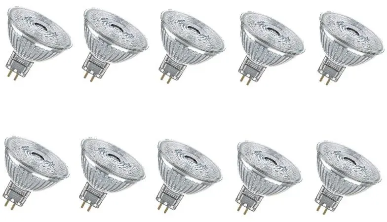 10er Pack OSRAM GU5.3 LED Reflektor MR16 36° Abstrahlwinkel 2,6W wie 20W 2700K warmweißes Licht 12V