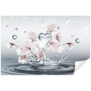 Wallarena Fototapete 3D EFFEKT Blumen Magnolie Abstrakt Moderne Wohnzimmer Schlafzimmer, Glatt, geblümt, Tapete inklusive Kleister Vliestapete Motivtapete 3 m x 2.1 m