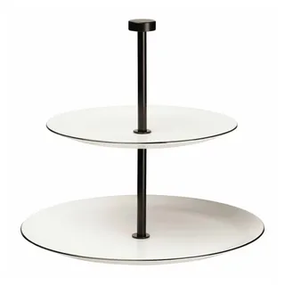 Asa Selection 2-stöckige Etagere Ligne Noire Porzellan Schwarz, Weiß Schwarz /