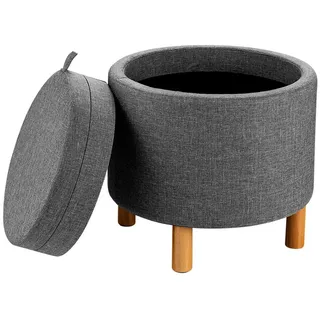 KOMFOTTEU Sitzhocker, runde Fußstütze Sitzsack mit Stauraum grau