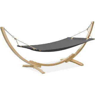 konsimo® Hängematte LENGER Hängematte mit Gestell (Hängematte mit Gestell), hergestellt in der EU, Massivholzrahmen grau