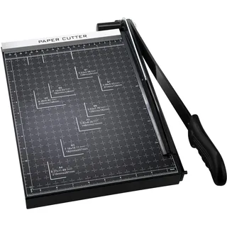Papierschneider Profi Fotoschneider Papierschneidemaschine Schneidegerät Hebelschneider Schrottmaschineider, für Foto, Papier, Pappe, A4, Schwarz