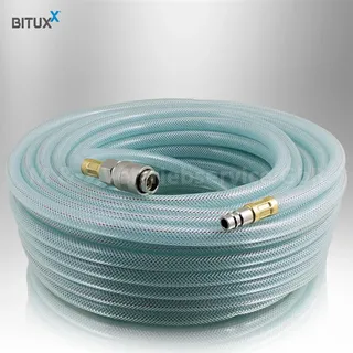 BITUXX 30 Meter PVC Druckluftschlauch mit 1/4 Schnellkupplung Kompressor Kompressoren Schlauch Leitung 30m MS-15946