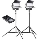 Walimex Sirius 160 B-LED Basic Set (Flächenleuchte), Dauerlicht, Schwarz
