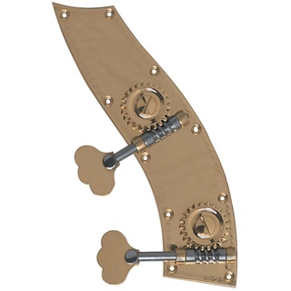 Rubner 140-100 Bassmechanik, Mechanik für Kontrabass, Tiroler Form 4/4 und 3/4 Größe, 2-teilig, 4-saitig, Messing, Made in Germany