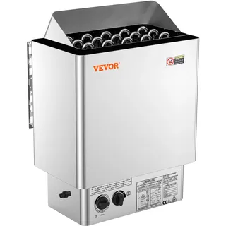 Vevor Elektrischer Saunaofen, 8 kW, 400 V, 3N tragbare Saunaheizung für drinnen & draußen mit 3-Stunden-Timer, integrierte Steuerung für 8–12 m3, kommerzielle Hotel-Spa-Dusche, Edelstahl 430