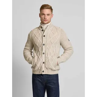 Lerros Strickjacke mit Stehkragen, Beige, L