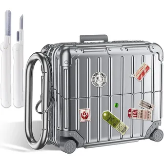 KOREDA Kompatibel mit Samsung Galaxy Buds 3 Pro Hülle und Galaxy Buds 3 Hülle, niedliches lustiges Koffer-Design, schützende Hartschale mit Reinigungsset und Schlüsselanhänger (Silber)