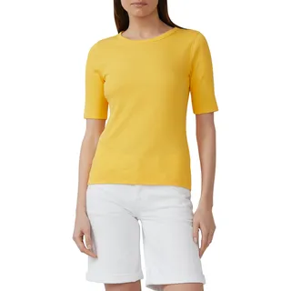 S.Oliver - Geripptes T-Shirt im slim fit aus Baumwollmix, Damen, gelb, 44,
