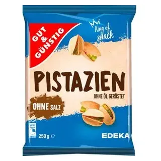 GutundGünstig Pistazien geröstet und ohne Salz, ungeschält, 250g