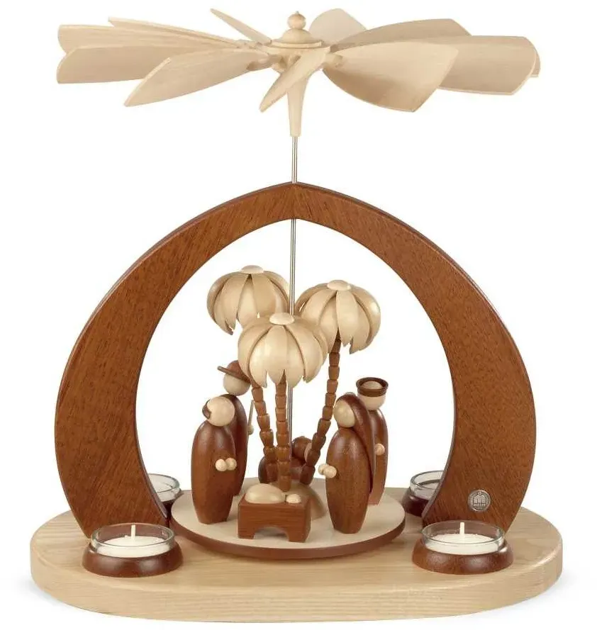Müller moderne Bogenpyramide Christi Geburt natur 30 x 20 x 32 cm