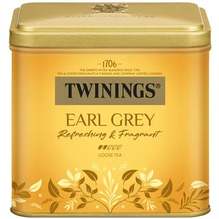 Twinings EARL GREY Schwarzer Tee lose in der Tee-Dose verfeinert mit Bergamotte-Aroma - weltbekannt & ausgesprochen erfrischender Schwarztee aus China (500g)