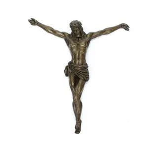 Aubaho Dekoobjekt Bronzeskulptur Korpus Jesus Christ Kreuzigung Bronze Skulptur Figur sc