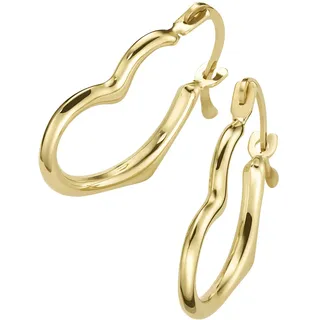 Luigi Merano Creolen in Herzform, Gold 585 1,5 cm