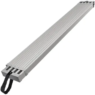 Vevor Teleskop-Arbeitsplanke aus Aluminium, 1,8–2,7 m, 227 kg Tragkraft, 31,8 cm breites Aluminium-Gerüstbrett, Verlängerungs-Bühnenbrett mit rutschfester Plattform, Gerüstleiter-Zubehör