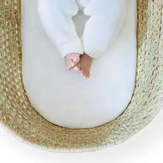Clair de Lune Matratze für Babykörbchen/Noah Pod, Fasermatratze mit wasserdichtem Bezug, Babybett-Matratze, 74 x 28 cm