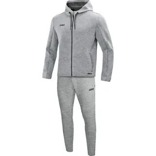 Jako Herren Jogginganzug Premium Basics mit Kapuze grau meliert M