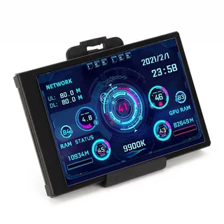 Bewinner 3,5 Zoll IPS Computer Temperaturmonitor, PC Sensor Panel Display, PC CPU RAM HDD Datenmonitor Computer Temperaturanzeige für System