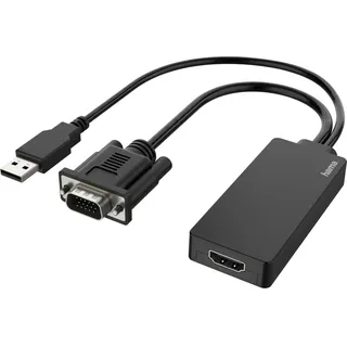Hama VGA+USB auf HDMI Adapter 15 cm Schwarz
