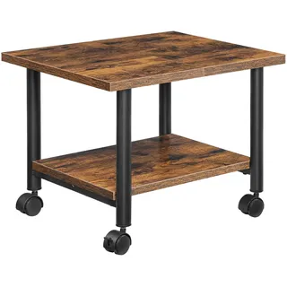HOOBRO Druckertisch, Druckerwagen mit arretierbaren Rädern Druckerständer rollbar mit 2 Ebenen, Industrie-Design, für