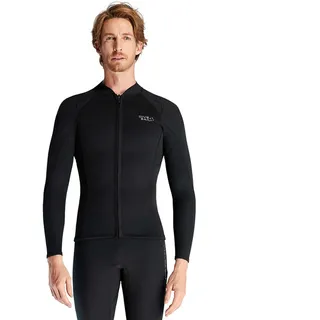 Heavyoff Neoprenanzug Tauchanzug Jacke Herren 1.5mm Neoprenjacke Wassersport Badeanzug mit Reißverschluss vorne Für Surfen Schwimmen, Schwarz, XXL