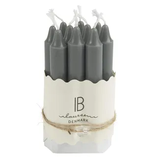 IB Laursen - schmale Stabkerzen - dunkelgrau - 10er Set