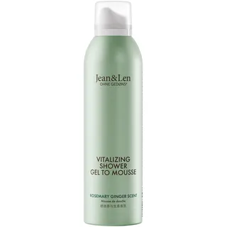 Jean&Len Jean & Len Vitalizing Shower Gel To Mousse Rosemary & Ginger, mit Mandel-, Jojoba- und Babassuöl, für ein duftendes Reinigungserlebnis, für normale Haut, Duschschaum, ohne Parabene & Silikone, 200 ml