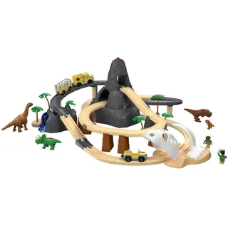 Lupilu® Holz Eisenbahn Set XL Dinoland Buchenholz Spielzeug Kinderbahn 3+