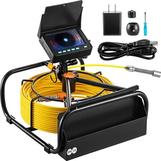 Vevor Kanalkamera, 30 m, 4,3-Zoll-Kanalkamera mit 6 einstellbaren LEDs, 16 GB-Karte