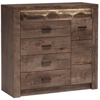 Lomadox Kommode INGENIO-161, Wohnzimmerschrank Sideboard Anrichte modern in Esche braun braun