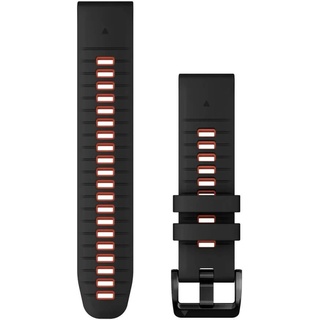 Quickfit® 22 mm Silikonarmband - Black / Flame Red - One Size