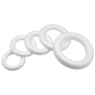 Glorex  6 3803 833 Halbring aus Styropor Rückseite flach Weiß Durchmesser 30 cm